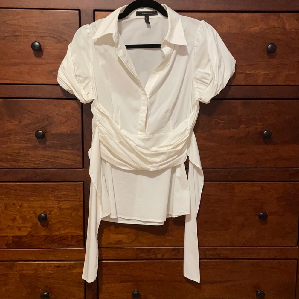 BCBG Mazaria white blouse